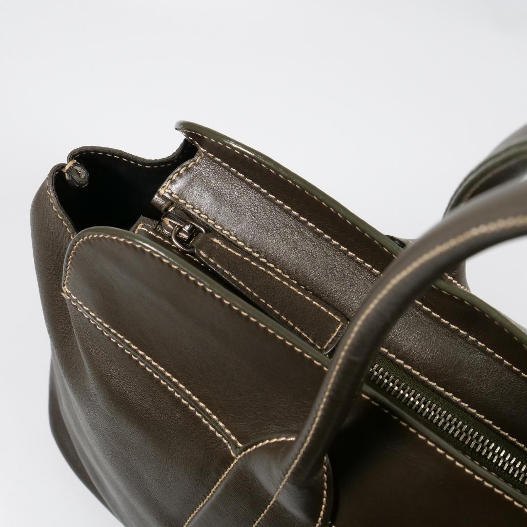 美品✨トッズ トートバッグ ショルダーバッグ レザー ダークブラウン