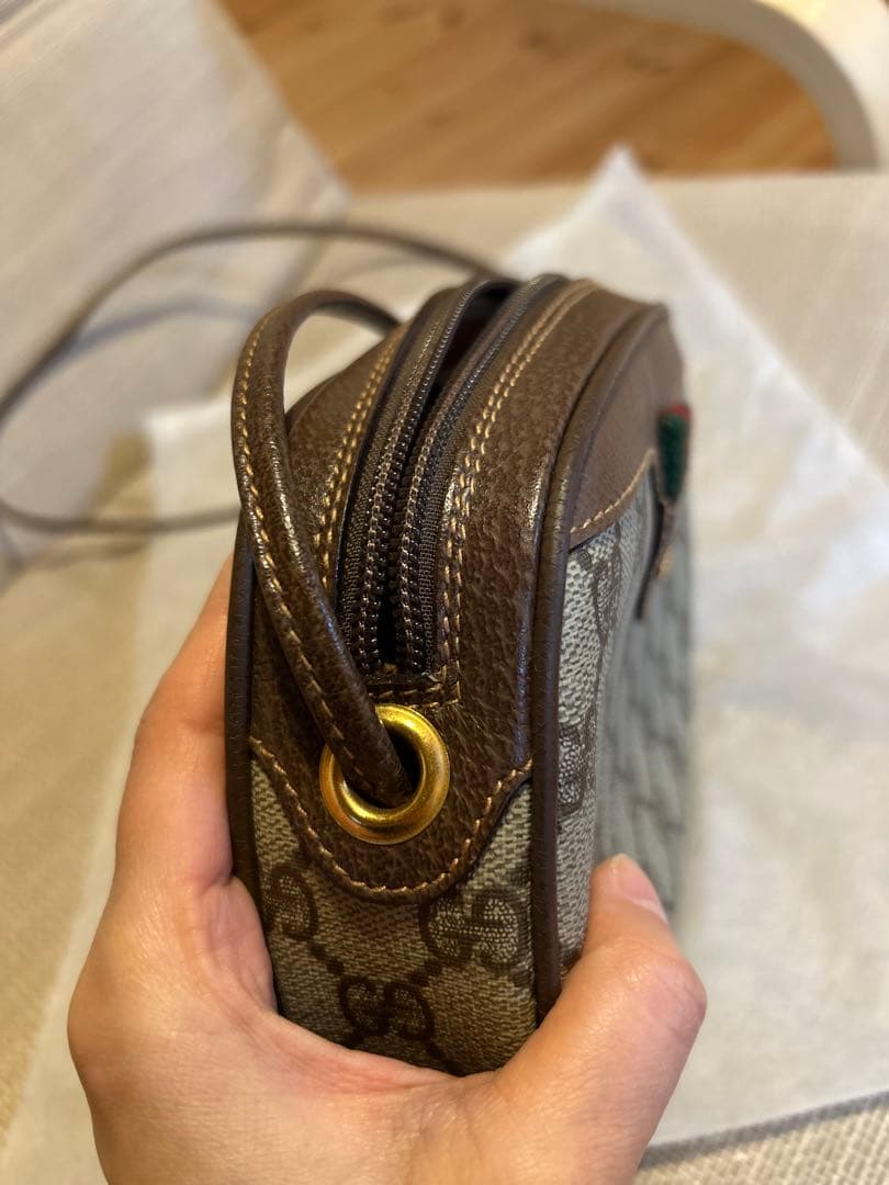 オールドグッチGGパターン シェリーライン　レザーショルダーバッグ