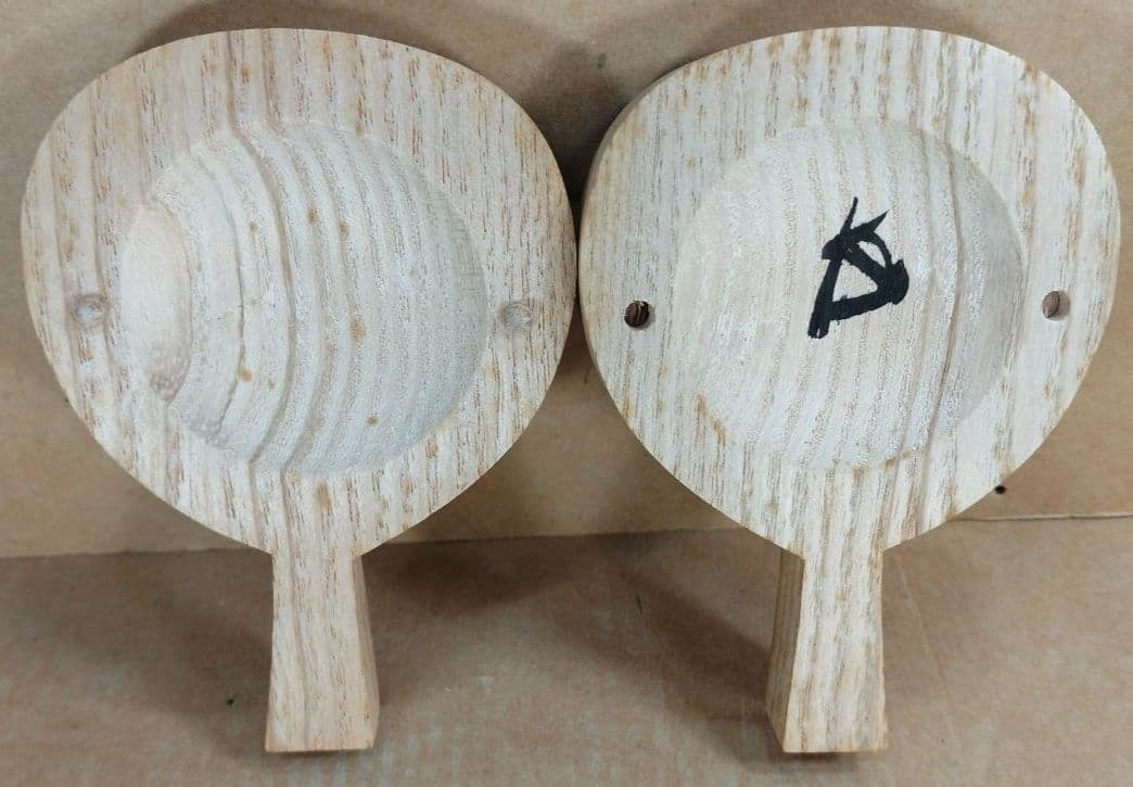 祥桒軒 川本光春 団扇香合(桐木地）裏千家十五代鵬雲斎 書付花押在判共箱 外紙箱