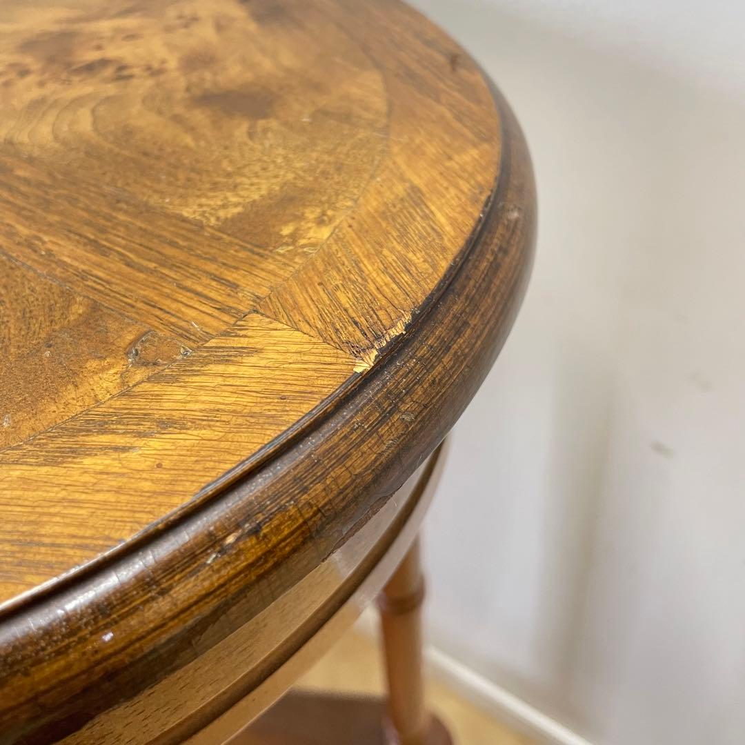 アンティーク調 サイドテーブル 花台 引き出し コンソール 飾り台 イタリア