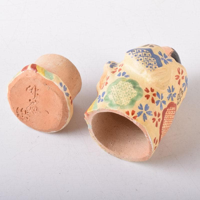 茶道具　竹斎造　色絵　乙御前香合　共布共箱　V　7476