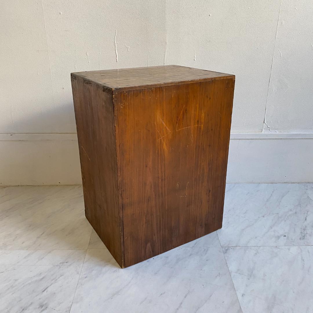 希少 アンティーク 蛇腹扉の小振りの棚 小引き出し 古道具