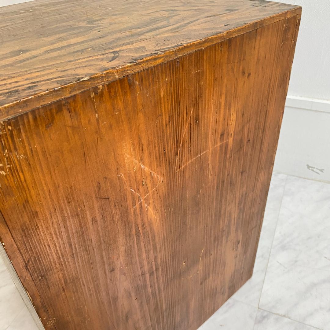 希少 アンティーク 蛇腹扉の小振りの棚 小引き出し 古道具