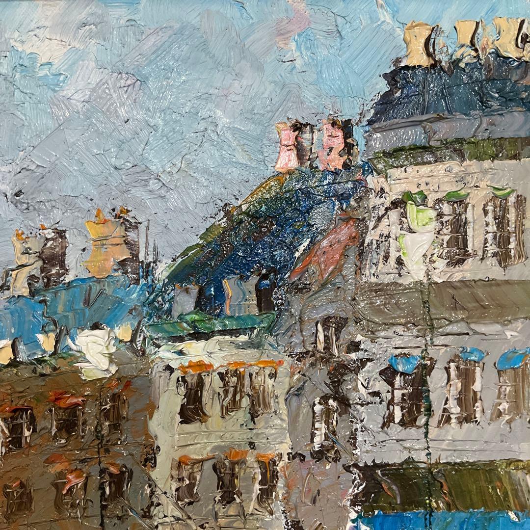 絵画・額縁・油絵・渡部 ひでき・新品未使用・パリの街角・美術品・インテリア・雑貨