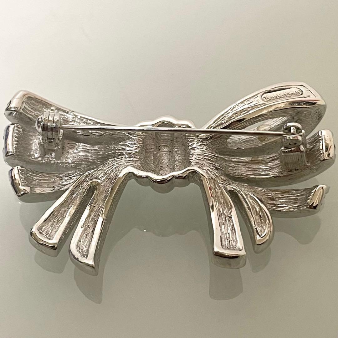 Burberrys バーバリー リボン ストーン装飾 ヴィンテージブローチ