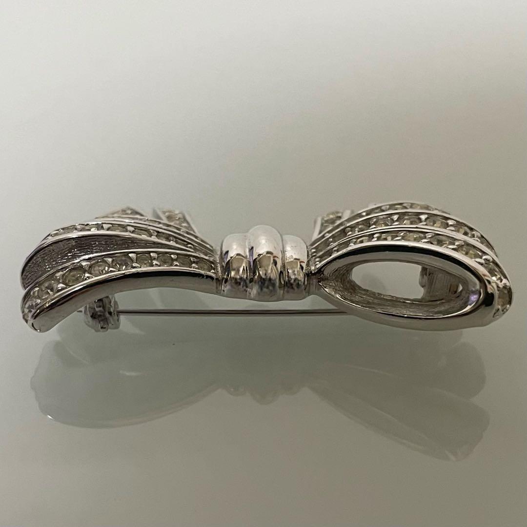 Burberrys バーバリー リボン ストーン装飾 ヴィンテージブローチ