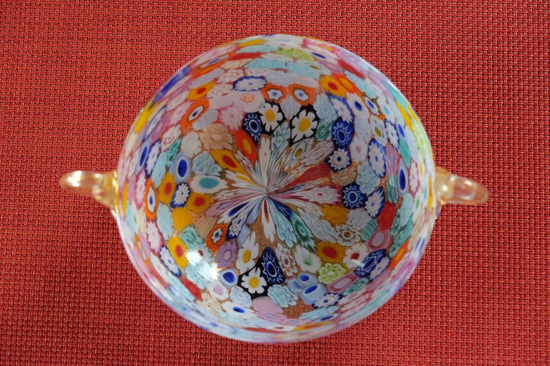 吹きガラス ミルフィオリ 検/プレート/民藝/ワイングラス/舩木倭帆/江波冨士子