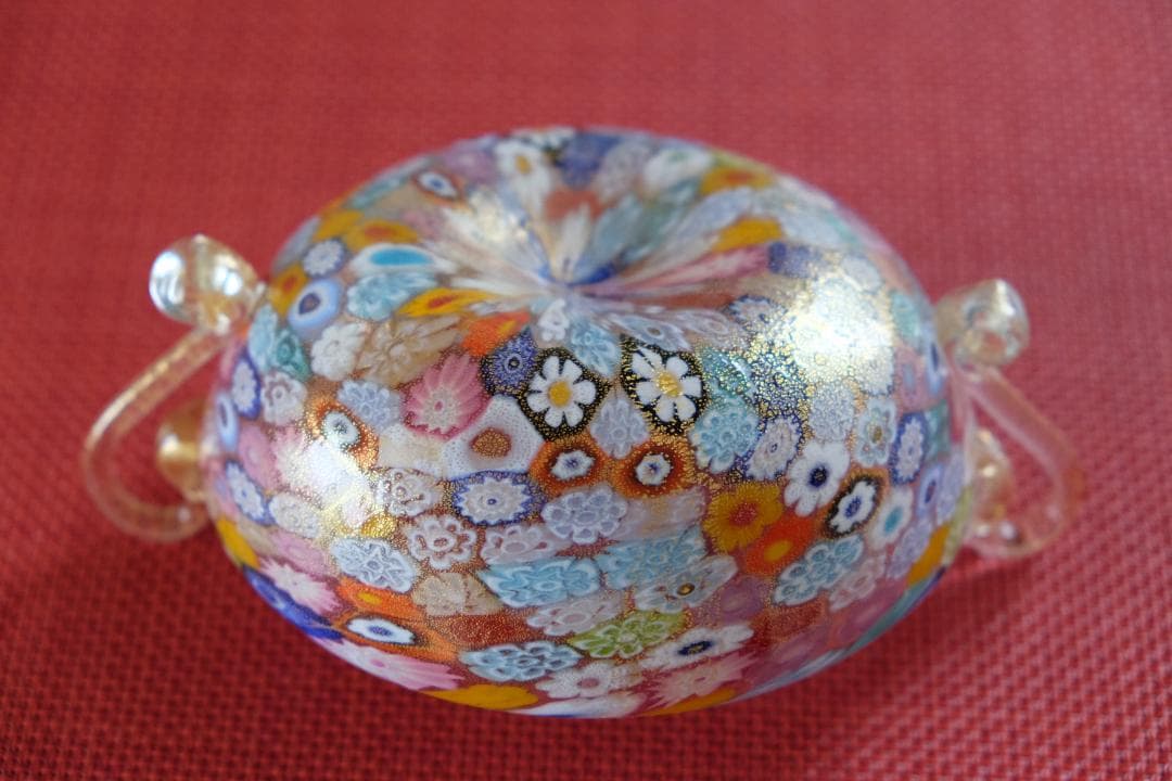 吹きガラス ミルフィオリ 検/プレート/民藝/ワイングラス/舩木倭帆/江波冨士子