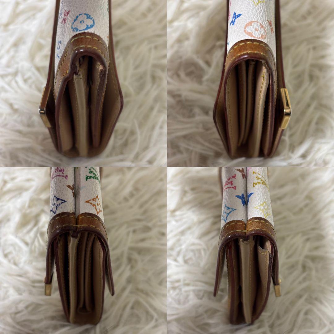 【激レア 美品】ルイヴィトン　三つ折り財布　マルチカラー　カルトクレディ　白系