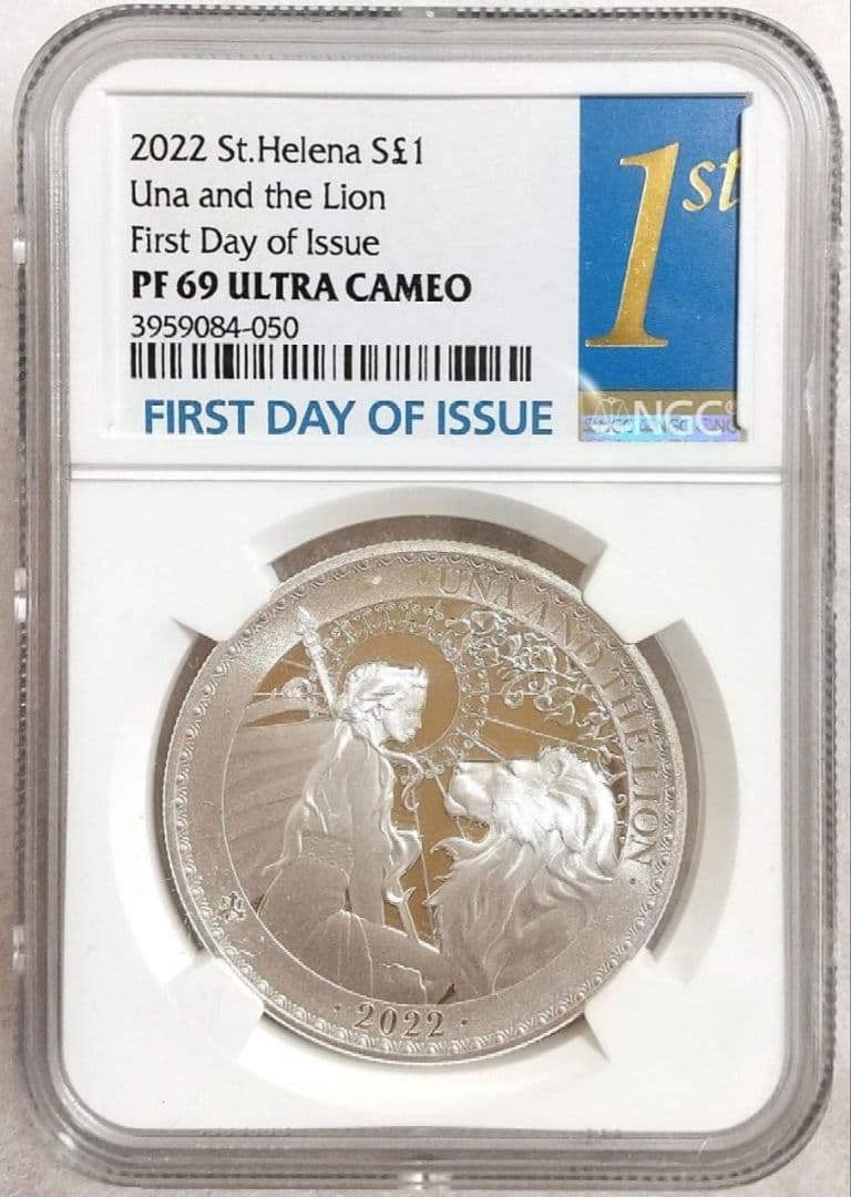 2022年 セントヘレナ ウナとライオン 1オンス銀貨 PF69 UC FDI