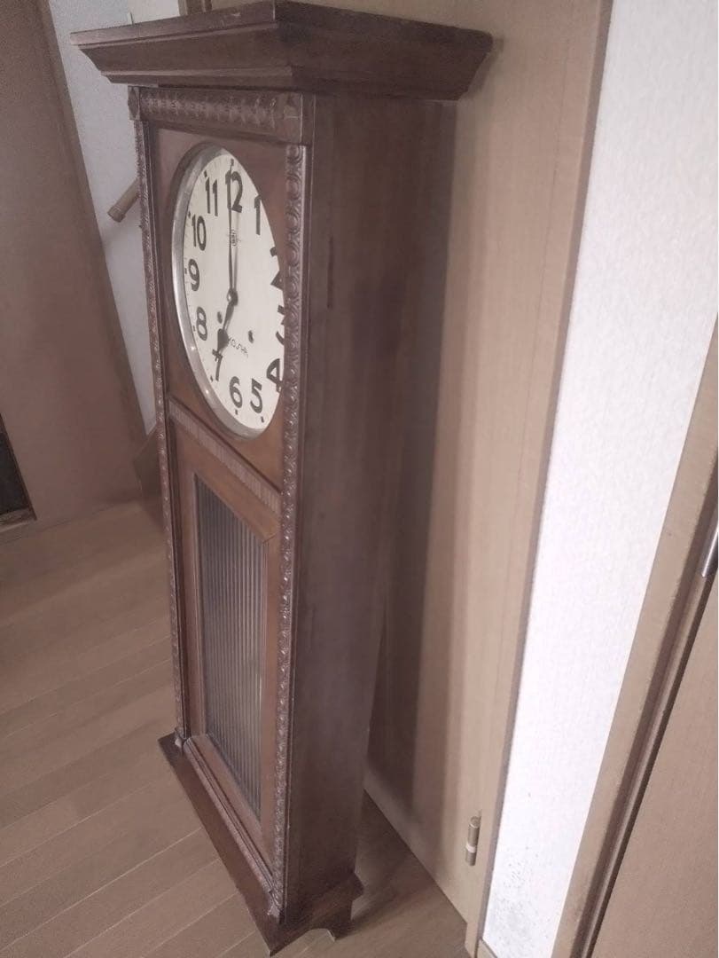 振り子時計 木製 茶色 高さ約150cm