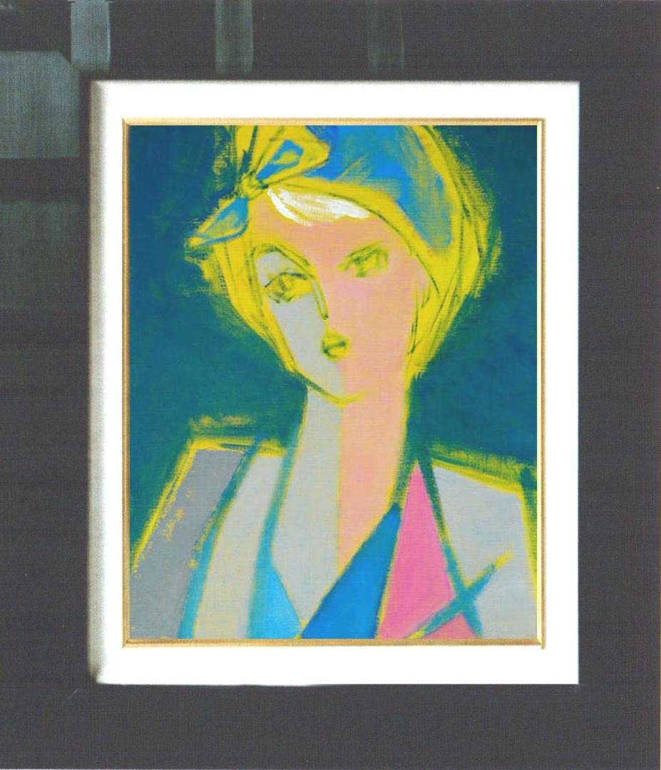 油絵 菅家令子 絵 絵画 インテリア 額付(白) F6-080612 人物 女性