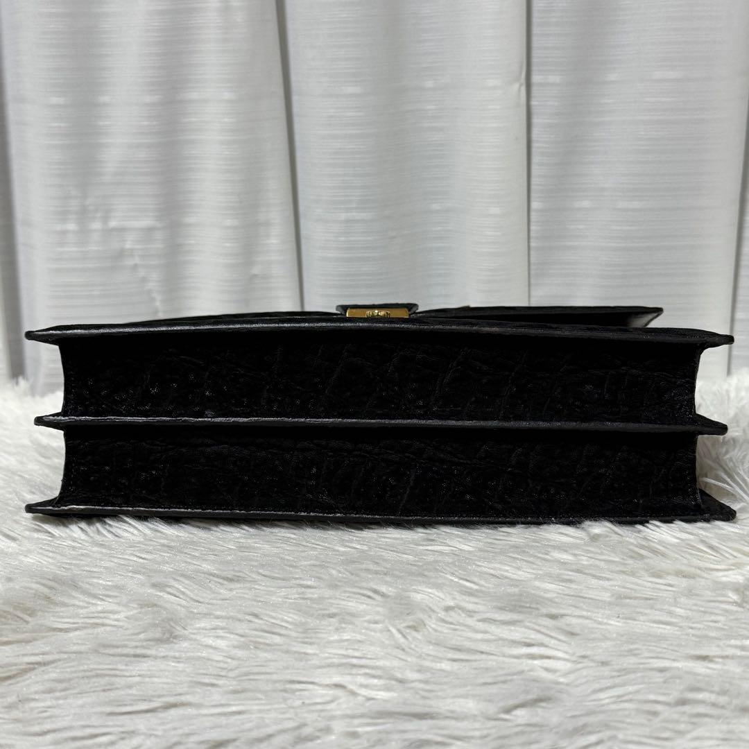 ⭐️新品⭐️　JRA　エレファントレザー　ハンドバッグ　ダイヤル錠　ブラック　象革