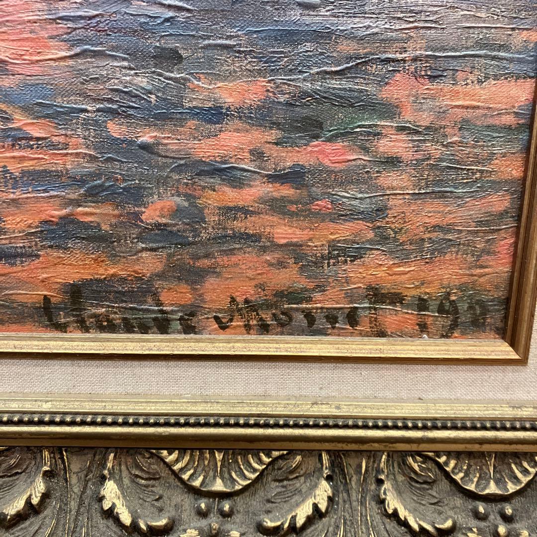 ヴィンテージ クロード・モネ ロンドン 国会議事堂 日没 油彩画 油絵 複製画