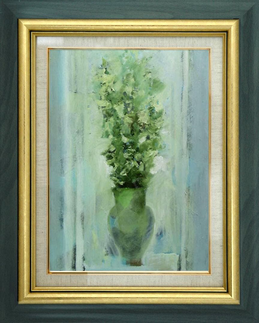 油絵 菅家令子 絵 絵画 インテリア 額付(白) uF6-111702 花