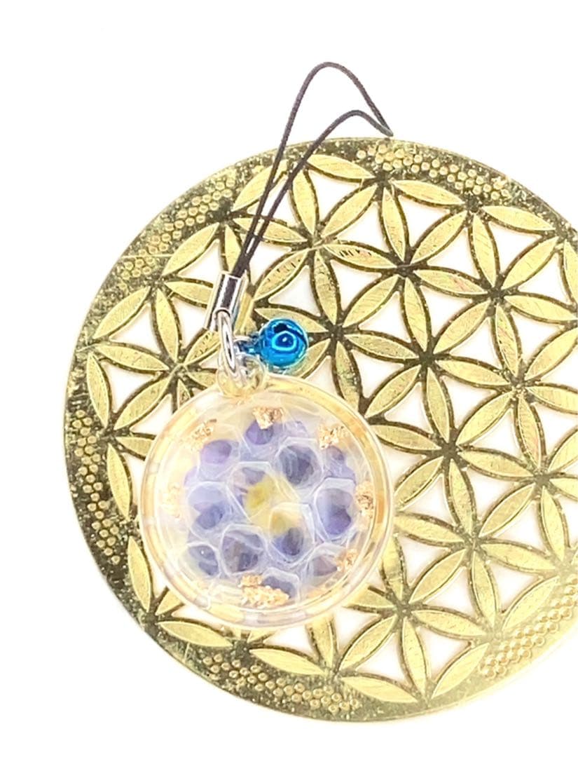 福招鈴✨パープル✨蛇の抜け殻✨第6チャクラ✨白蛇のお守り【天赦日ご祈祷済】紫AA