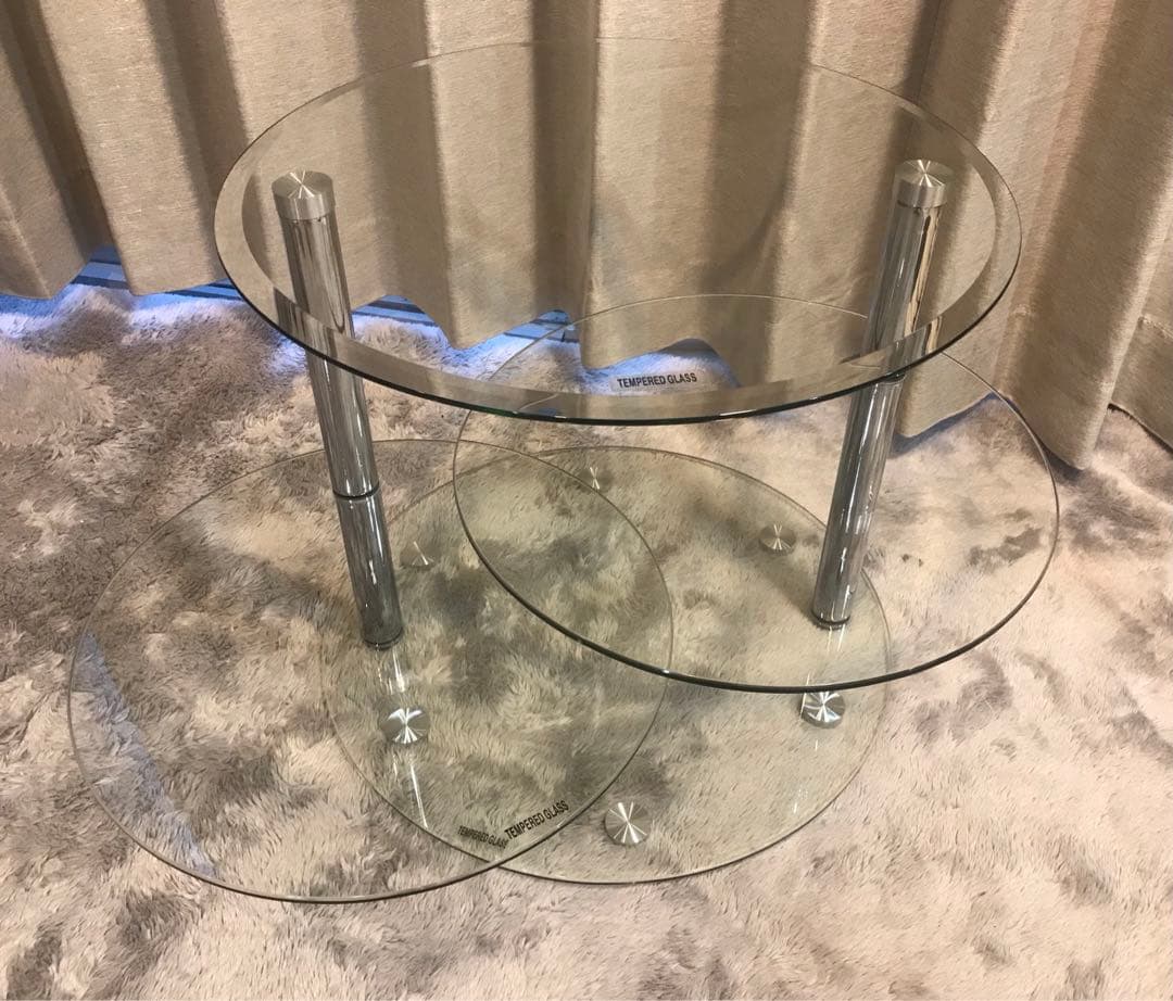 最終値下げ　ミッドセンチュリー　スペースエイジ　ラウンドテーブル　ガラステーブル