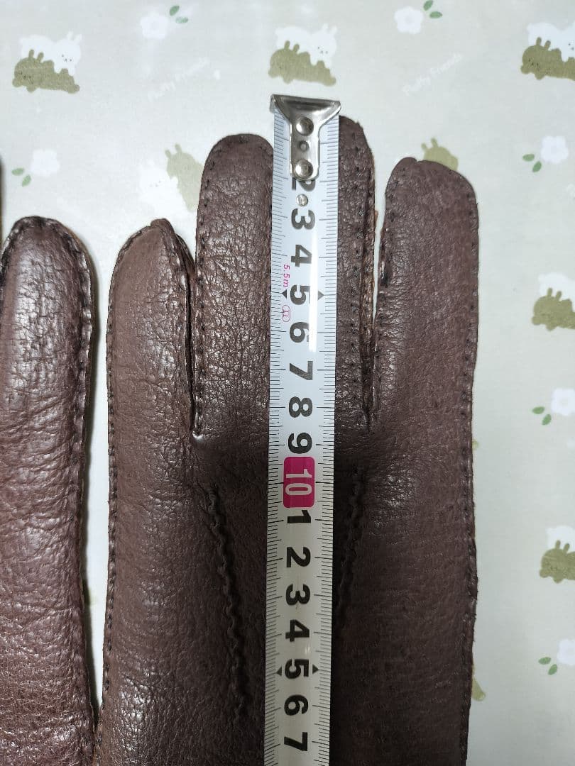 未使用　ペッカリー革手袋　カシミヤライニング　ブラウン