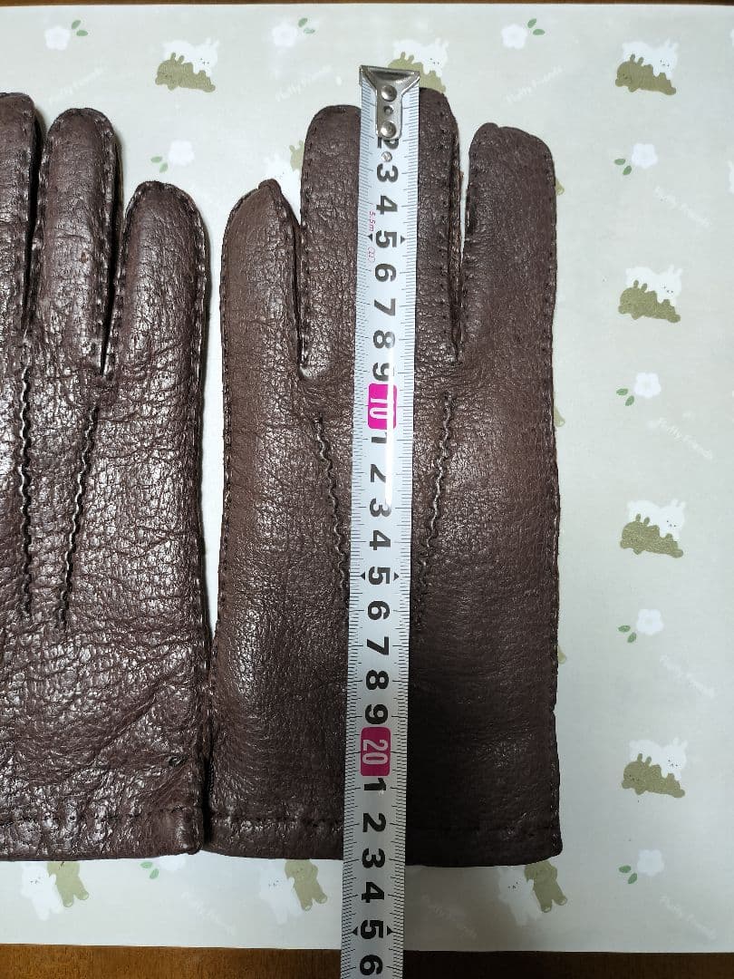 未使用　ペッカリー革手袋　カシミヤライニング　ブラウン