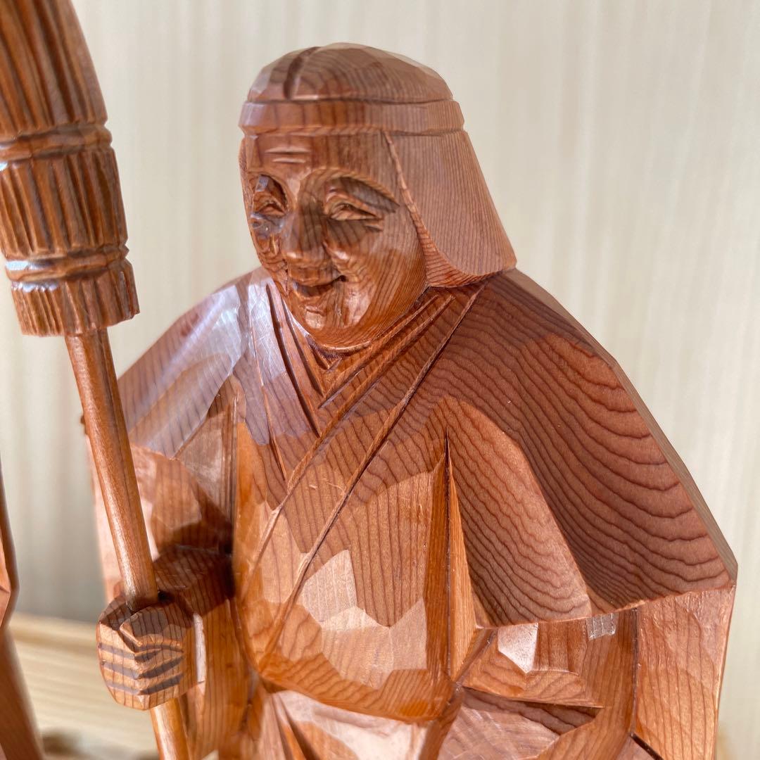 縁起物 飛騨高山の伝統工芸品　一位一刀彫り　高砂