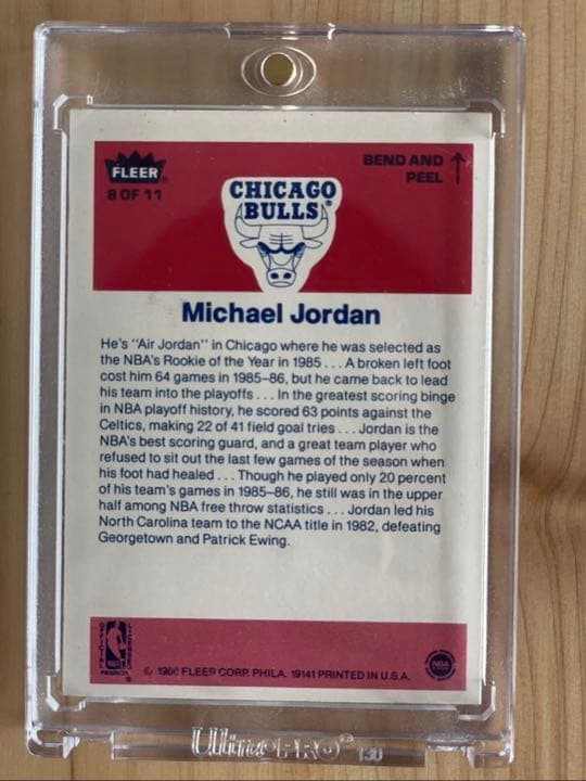 激レア 1986 FLEER MICHAEL JORDAN RC #8 貴重
