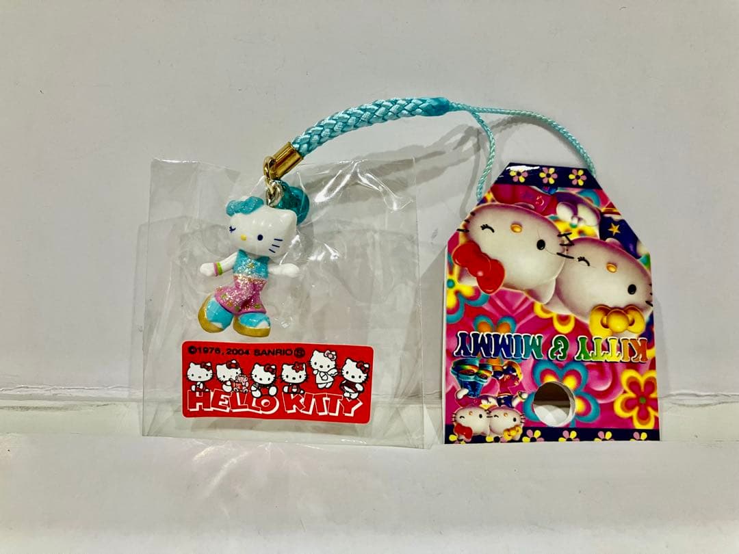 合*3様 ハローキティ 根付 KITTY&MIMMY ミミィ根付 脚長　最低入札