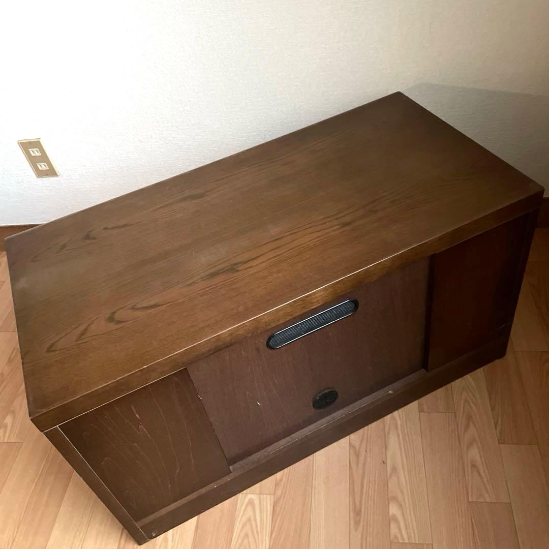 4/5迄　 カリモク　キャビネット　木製　キャビネット ガラス扉付　テレビ台　茶