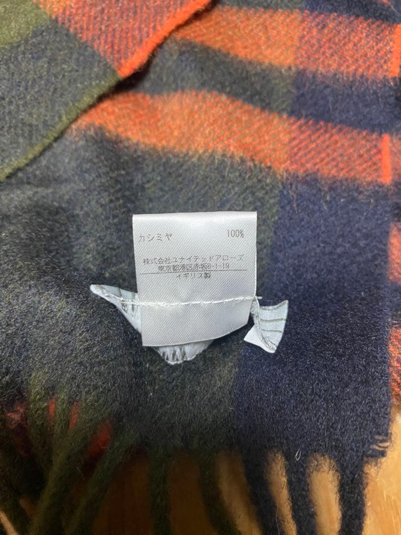 Joshua Ellis カシミヤ100% チェック柄マフラー