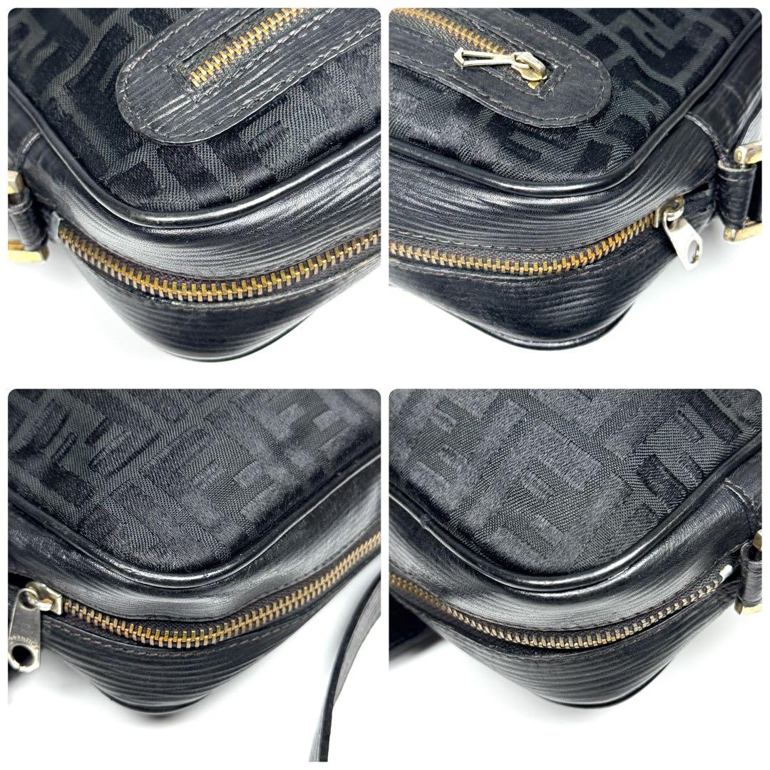 FENDI フェンディ ショルダーバッグ ズッカ キャンバス レザー