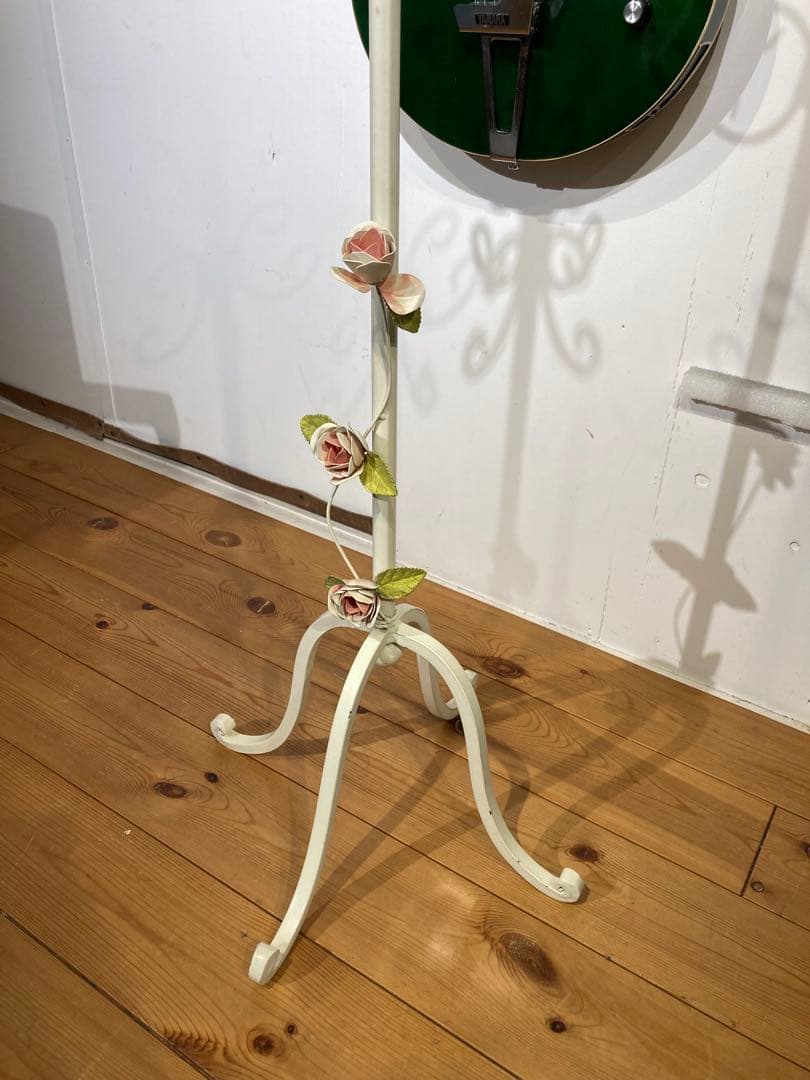 ポールスタンド ホワイト ピンク ローズ プリンセス ロココ調 アイアン 姫系