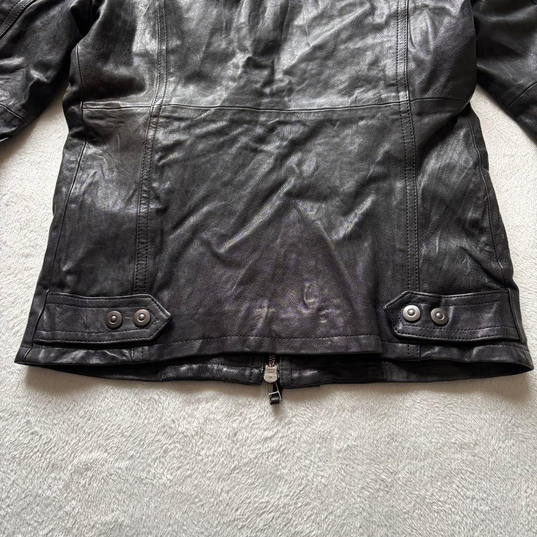 5351プールオム レザージャケット 羊革 黒 シングルライダース　2