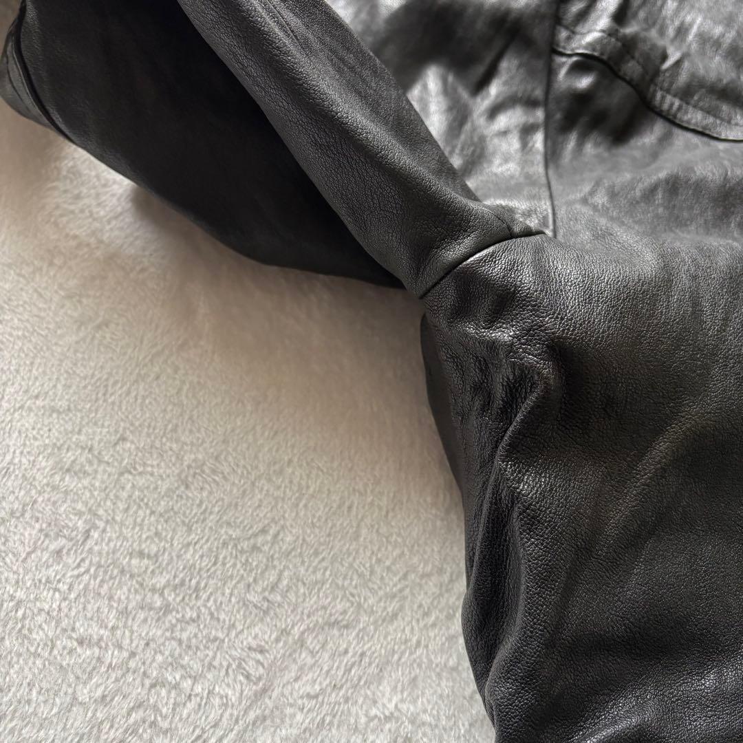 5351プールオム レザージャケット 羊革 黒 シングルライダース　2