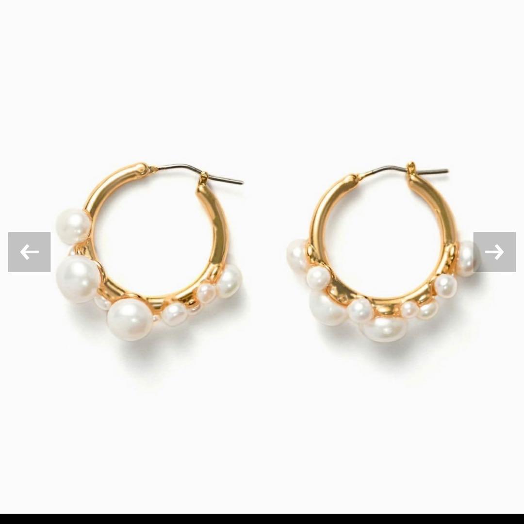 c*a様 ステラハリウッド　バブルパールフープピアス　淡水パール