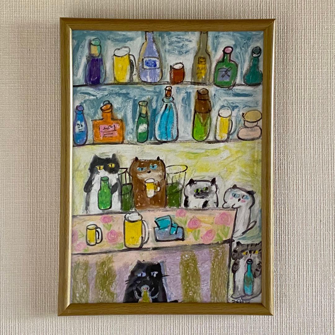 絵画。壁掛け絵原画手描き【楽しいビールパーティー】03