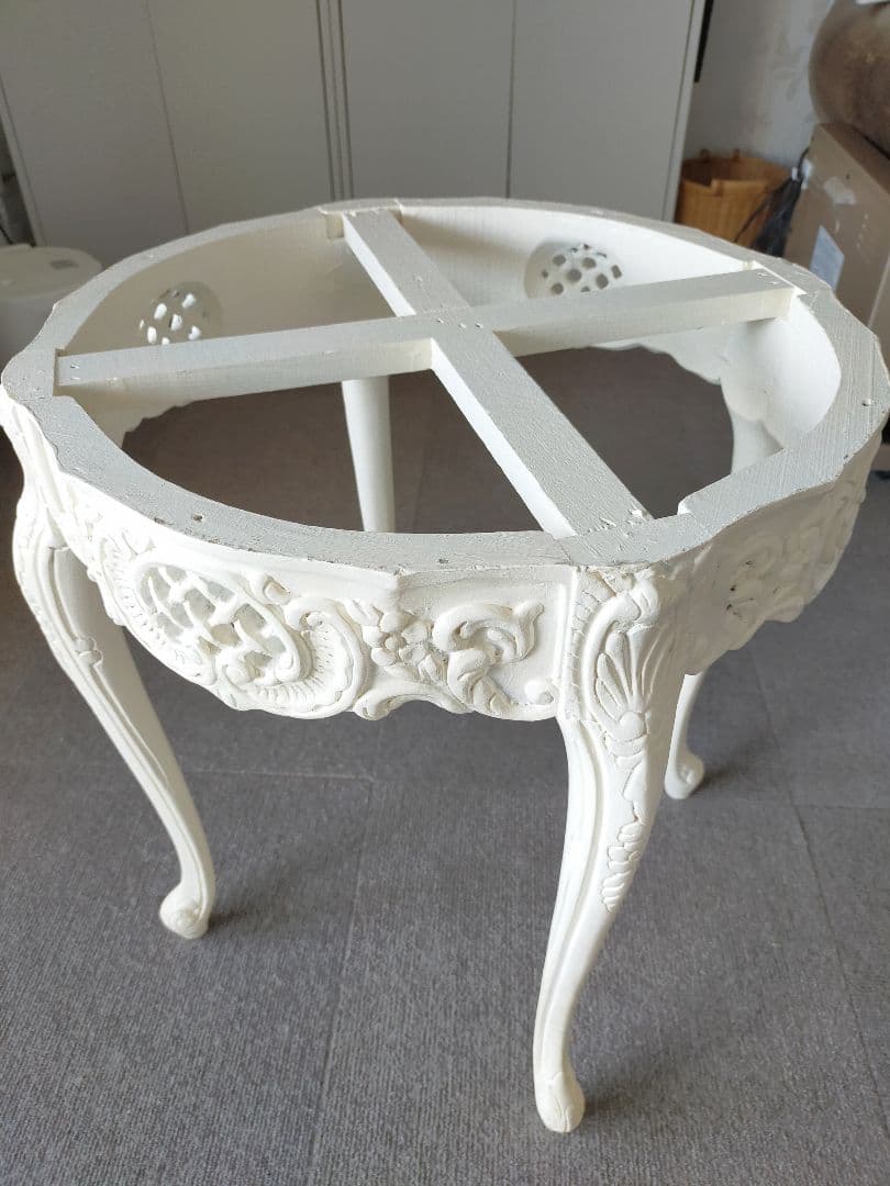 猫脚 イタリア アンティーク 大理石 ホワイトテーブル