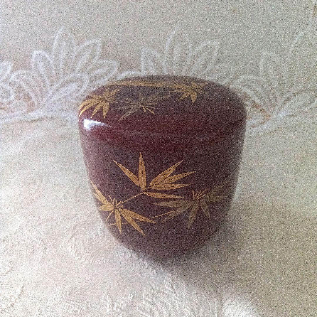 中棗　竹蒔絵　山下泰園作　茶道具