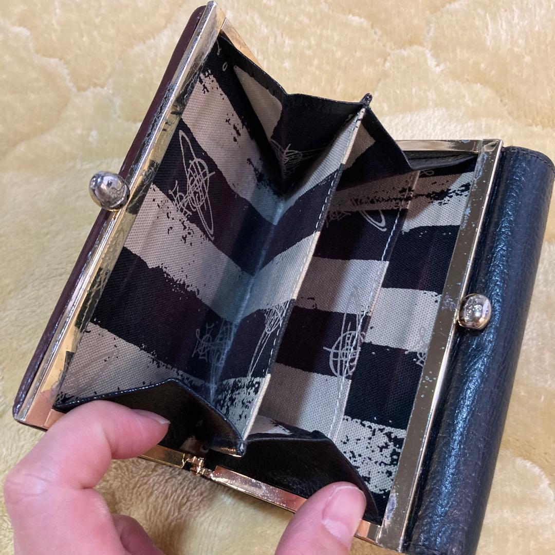 Vivienne Westwood 三つ折り財布 黒 がま口