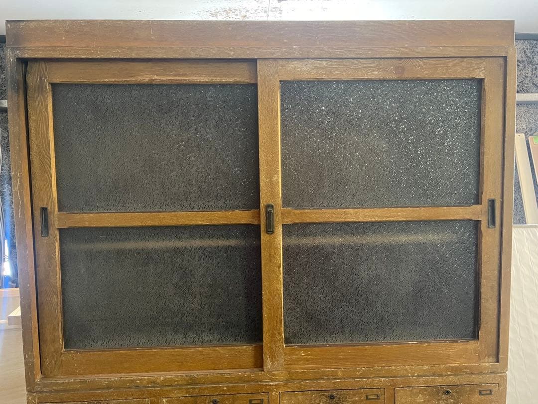 【O-1604】水屋 食器棚 飾り棚 キャビネット 昭和レトロ アンティーク