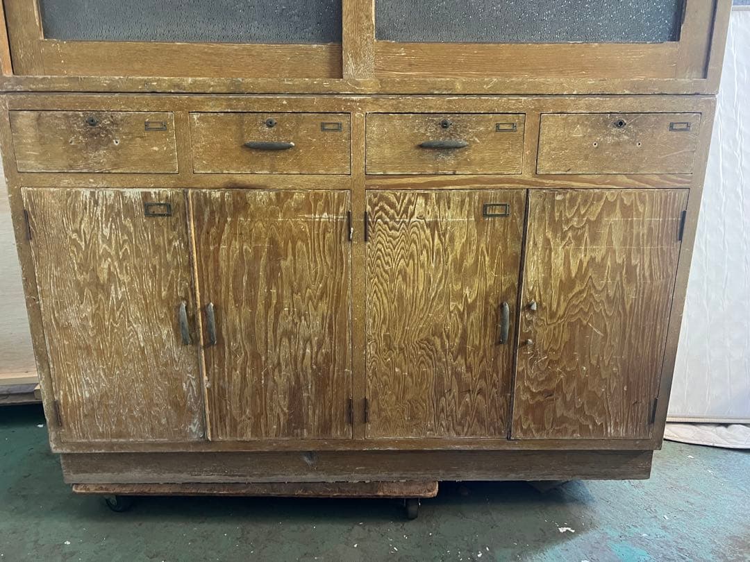 【O-1604】水屋 食器棚 飾り棚 キャビネット 昭和レトロ アンティーク