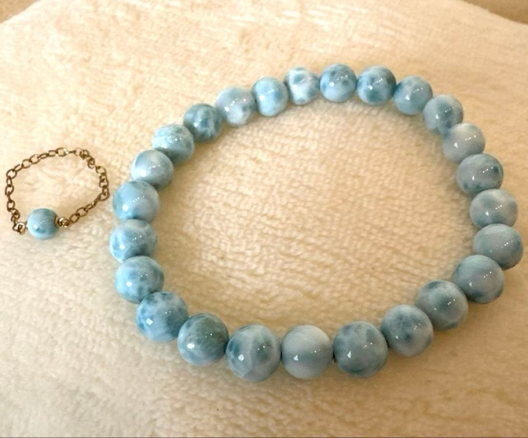 ハワイ購入★ラリマー　リング　ブレスレット