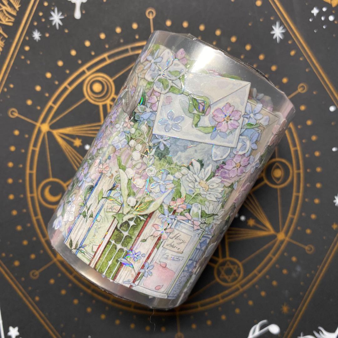 【L】海外　10m巻　貝殻光マスキングテープ　人物系/動物系/お花系/装飾系