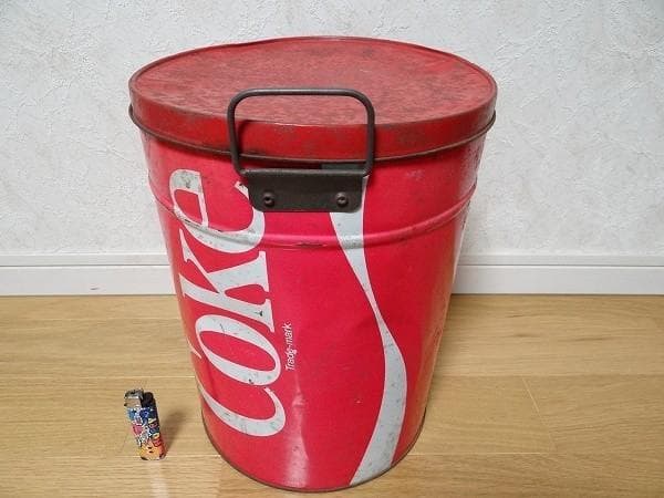 80年代 ビンテージ コカ・コーラ ティントラッシュ ブリキ 缶 ペール缶 旧車