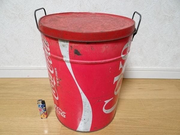 80年代 ビンテージ コカ・コーラ ティントラッシュ ブリキ 缶 ペール缶 旧車