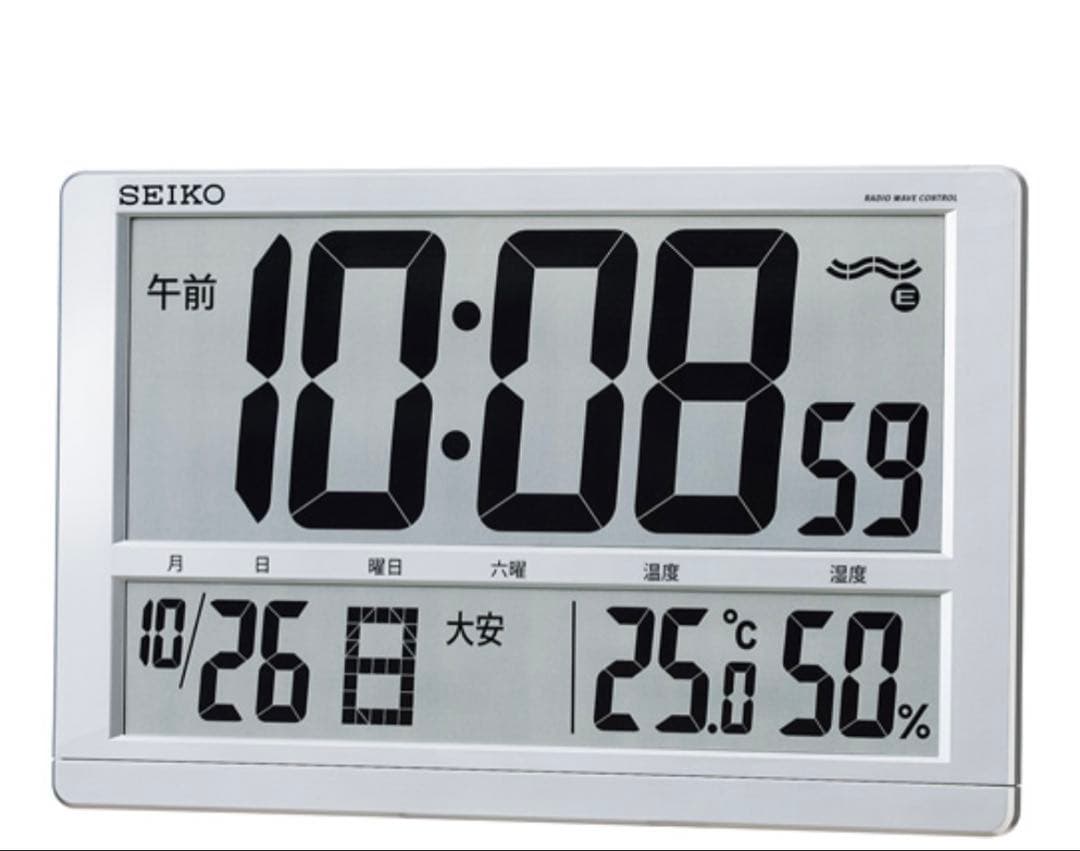 セイコー 電波置き掛け兼用時計 デシタル時計 SQ433S