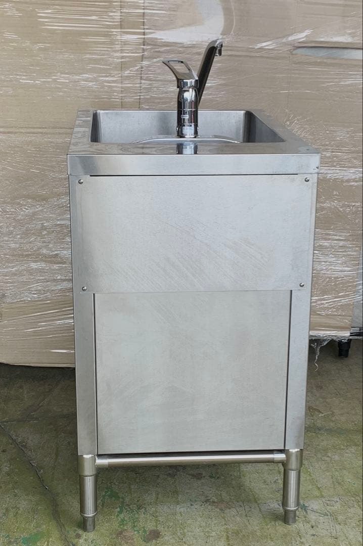 フジマック ステンレス製片扉付1槽シンク KAKUDAI 混合水栓付 ①