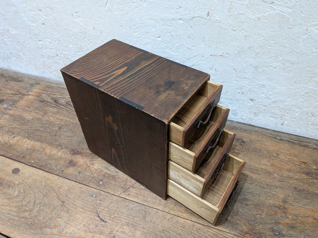 1115 アンティーク　小引き出し　収納棚　小物入れ　ケース　古家具　レトロ