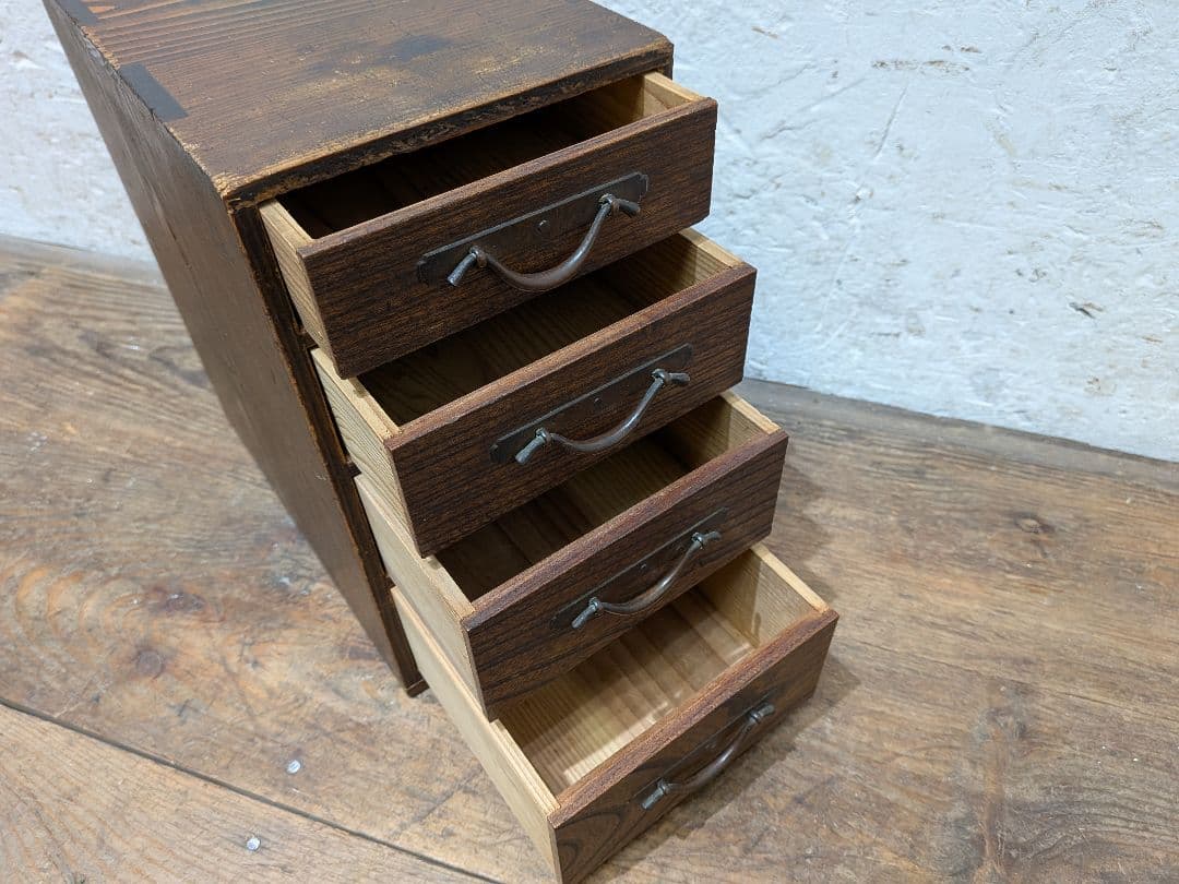 1115 アンティーク　小引き出し　収納棚　小物入れ　ケース　古家具　レトロ