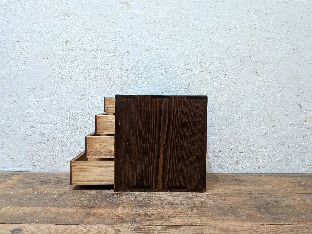 1115 アンティーク　小引き出し　収納棚　小物入れ　ケース　古家具　レトロ