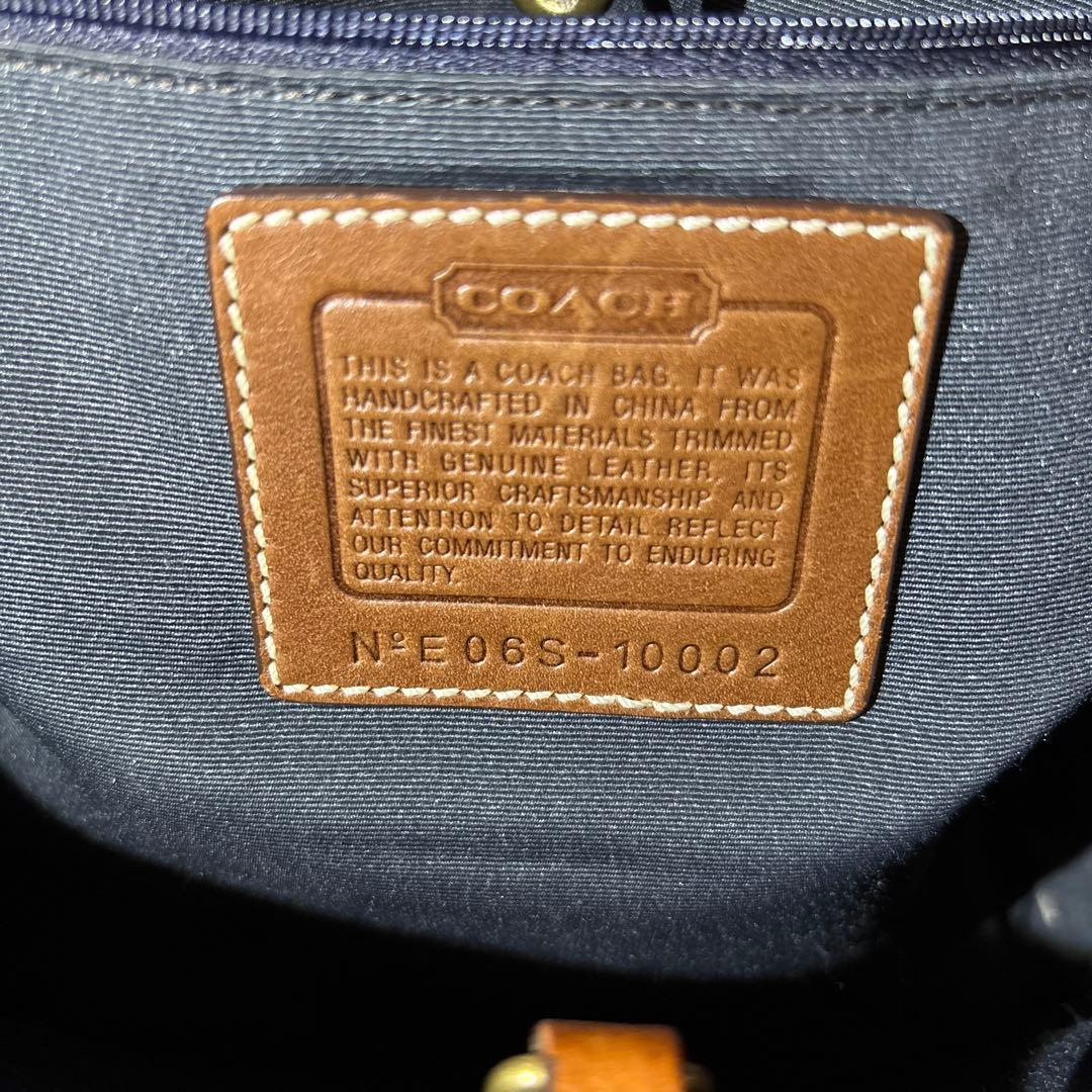 COACH トートバッグ パッチワーク デニム シグネチャー　レザーハンドバック
