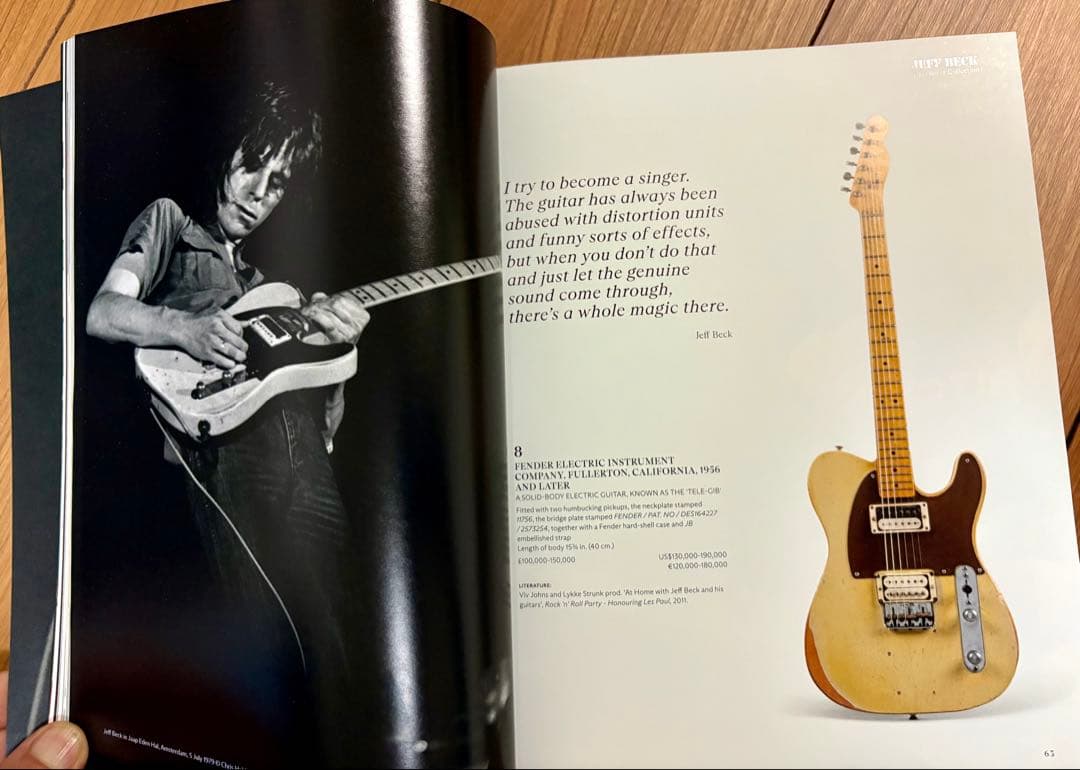 ジェフ・ベック　JEFF BECK クリスティーズギターオークション カタログ